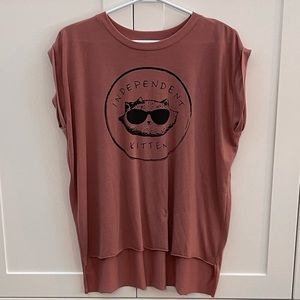 Independent Kitten hi lo sleeveless tshirt